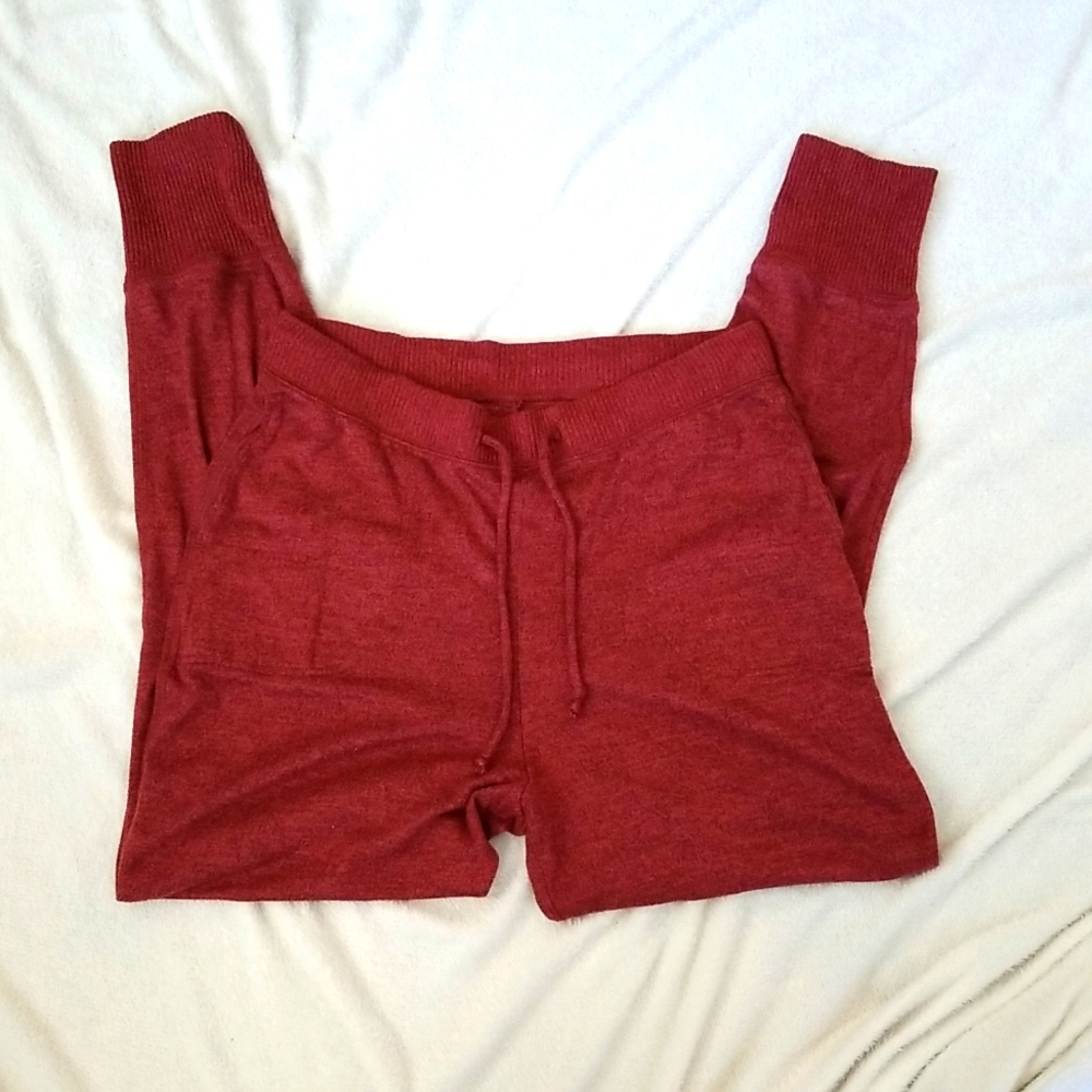 Cozy Lounge Fleece Joggers Gilly Hicks Maroon Size Medium